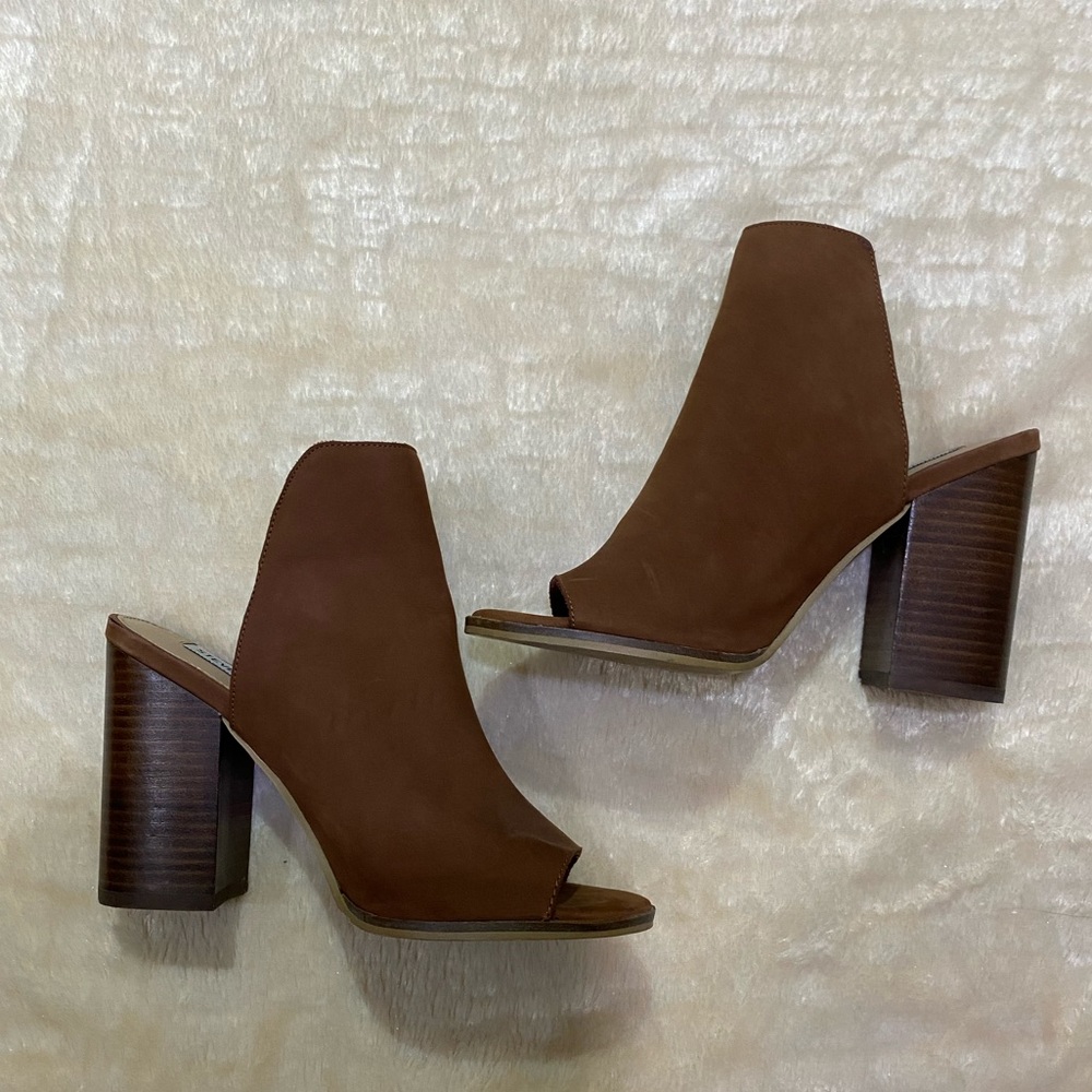 Steve Madden Suede Peep-Toe Booties